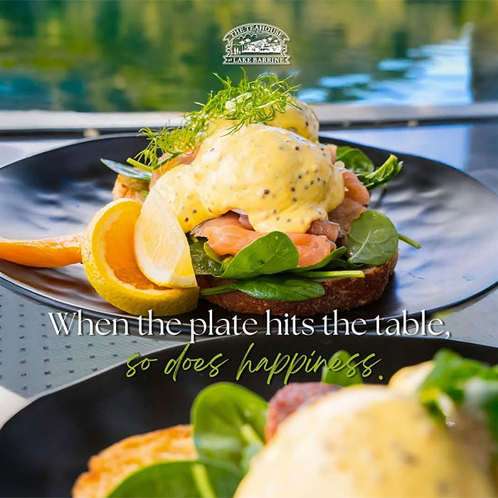 Eggs Benedict at Lake Barrine Teahouse