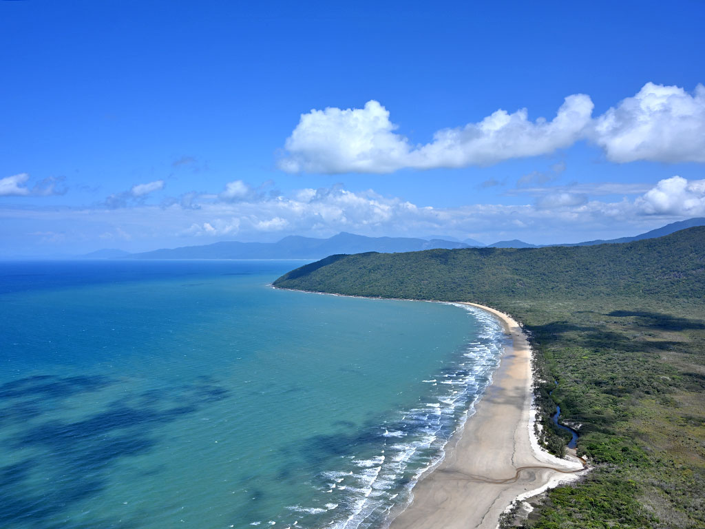 Flying over King Beach Cairns