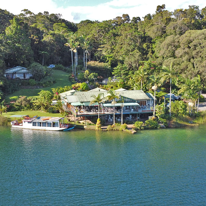 lake barrine teahouse drone pic